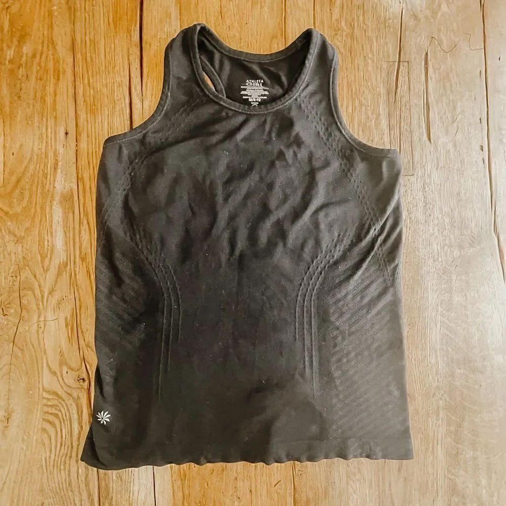 Athleta Girl Black Tank Top, Size Medium 8/10